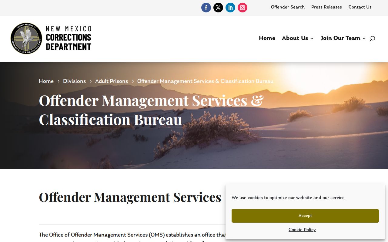 NMCD release date authority for Taos County state prison records