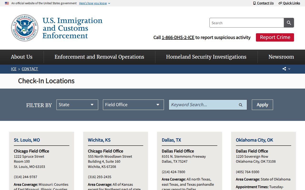 Albuquerque ICE office coverage for Taos County release inquiries